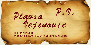 Plavša Vejinović vizit kartica